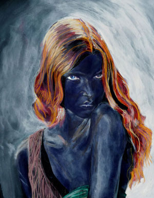 mona johannesson painted blue
