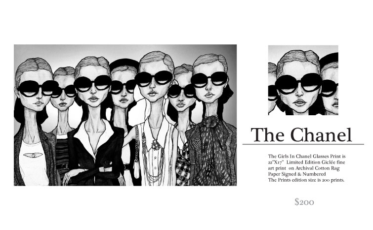 The Chanel Girls in Glass Print by Danny Roberts