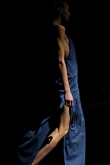 Dark Outlined silhouette of a skinny model in Designer Christian Dada Spring 2012 in Tokyo Fashion week