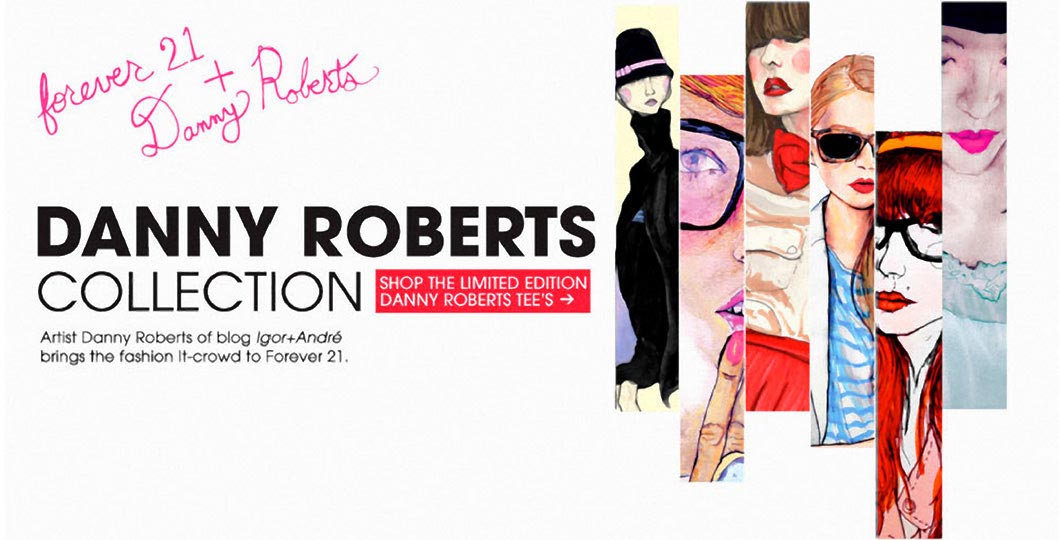 Title page from forever 21 website of Fashion Artist and illustrators collaboration collection