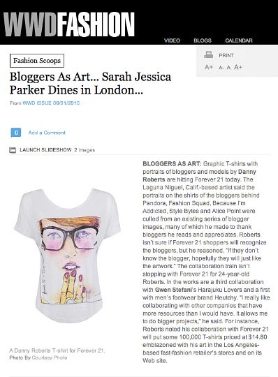 Artist Danny Roberts wwd feature on his forever21 collaboration
